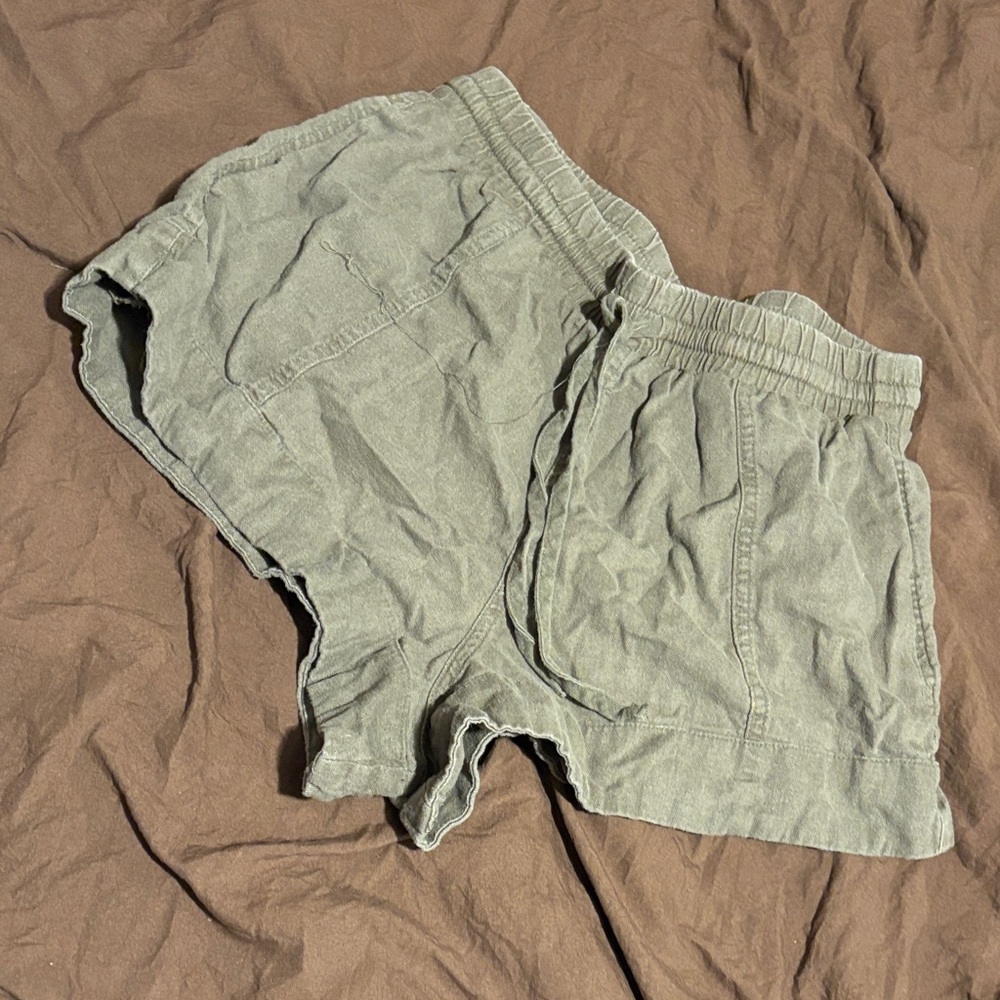 Light  olive Casual Shorts